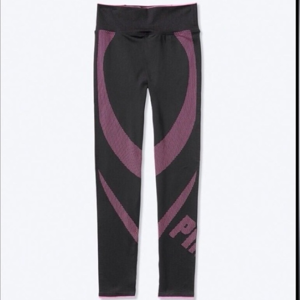 Victoria's Secret Black and Pink Leggings - Picture 2 of 5